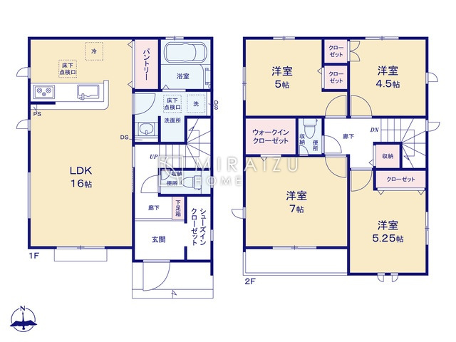 【間取り】 | 陽の光をたっぷりと浴びながら気持ち良く生活が出来ます。夢のマイホーム、夢ではなく実現出来ます！見学・ご相談等、お気軽にご連絡下さい。