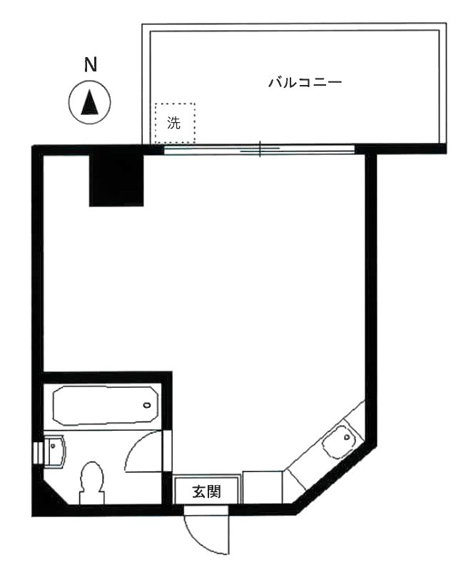 文京区向丘２丁目の賃貸マンションの間取り|ワンルーム