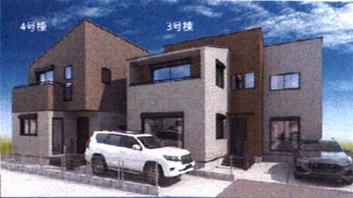 茅ヶ崎市松が丘1丁目　新築戸建全9棟　4号棟の外観パース