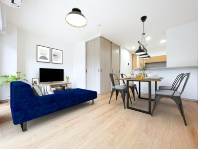 【居間・リビング】 | Polaris Stage Mizonokuchi | ※家具家電はCGです。