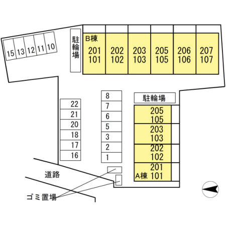 アムール光が丘　Ａの区画図
