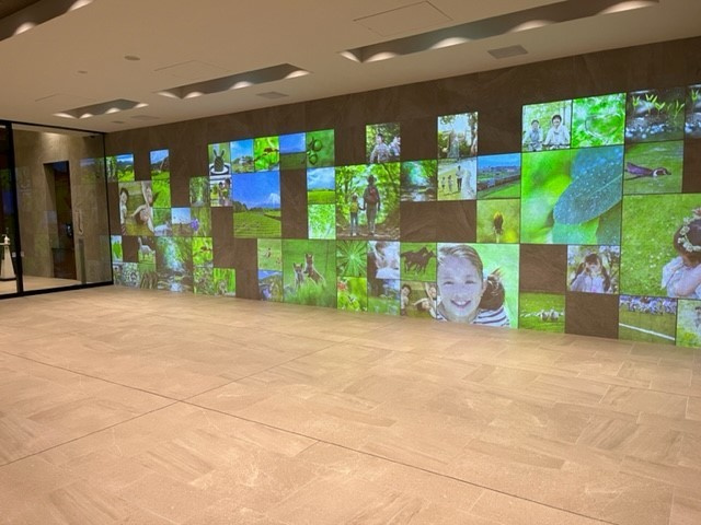 セントガーデン海老名Ⅰ街区のロビー|夜間は映像と音でお出迎え♪