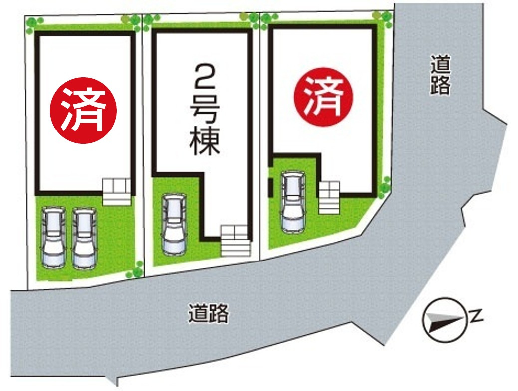 ■10日(土)11日(日)12日(月)現地ご見学可能！　枚方市渚元町　第5期　新築一戸建ての区画図|全3区画