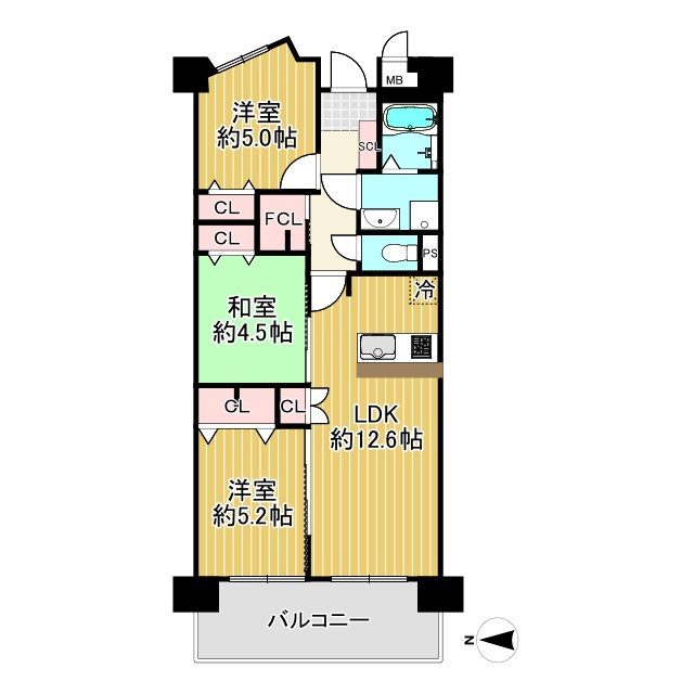 エルパーク西京・大原野の間取り|3LDK＋ファミリークローゼットの充実の間取りです！