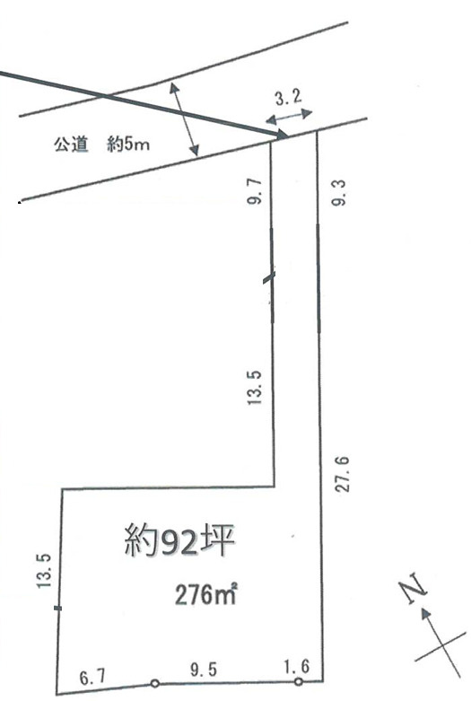 坂戸市戸宮売地の土地図