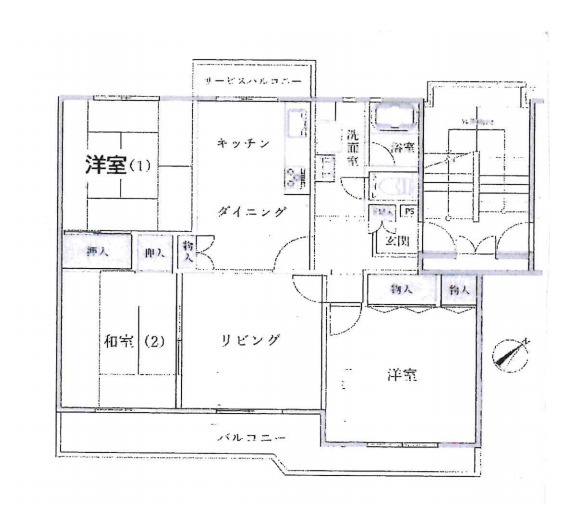 東新井団地9号棟の間取り|【東新井団地9号棟】・3LDK・専有面積82.77m2・バルコニー面積m2
