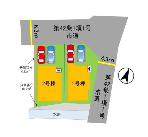 福岡市早良区有田6丁目第1-2棟（1号棟）の区画図|配置図（1号棟）