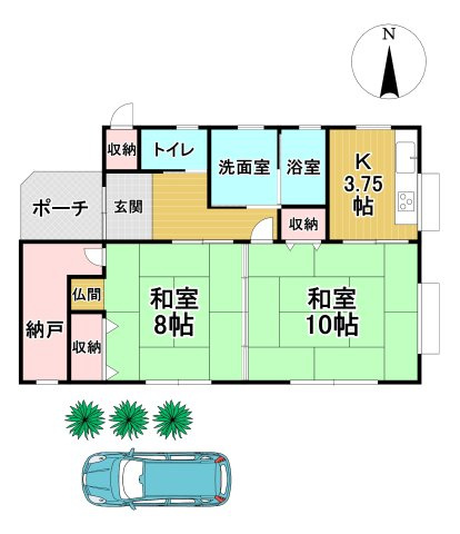八代市大村町中古戸建の間取り