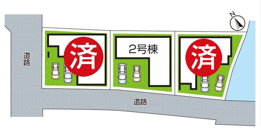 京都市左京区北白川仕伏町　新築一戸建ての区画図|全3区画