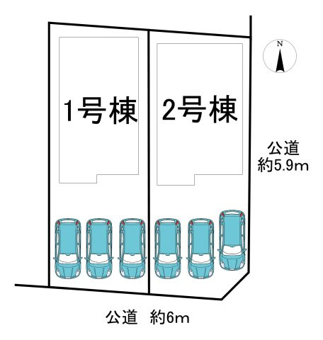 半田市花田町1丁目　全2棟　2号棟の区画図|全2区画分譲地☆　残1棟！