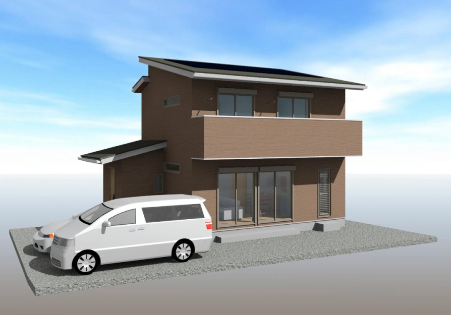 高知市朝倉本町2丁目（南）新築戸建ての完成予想図|外観の完成予想図です