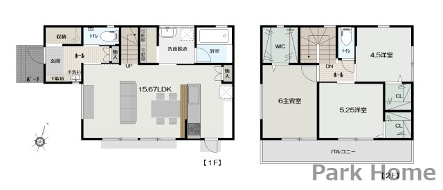 高知市朝倉本町2丁目（南）新築戸建ての間取り