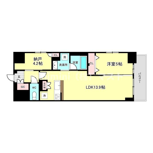 スプランディッド上本町WESTⅡの間取り