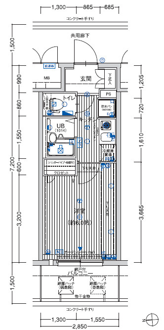 エスリード深江橋の間取り