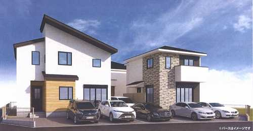 海老名市国分北3期　新築戸建全3棟　2号棟の外観パース