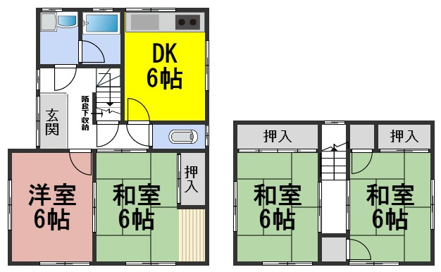 ６６４６３　羽島市上中町長間中古戸建ての間取り