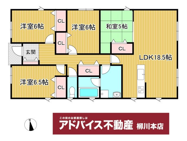 柳川市間の新築一戸建の間取り