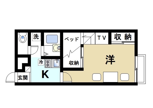 レオパレス萩ヶ丘の間取り|お一人暮らしにピッタリの1Ｋのお部屋です。