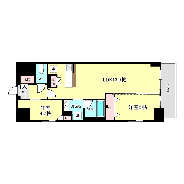 スプランディッド上本町WESTⅡの間取り