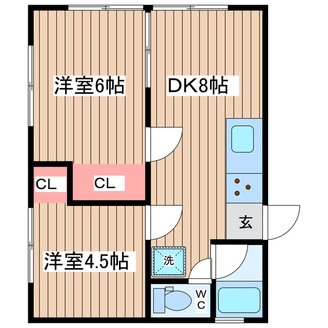 リバーサイド天川Bの間取り