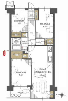 【間取り】 | 朝日プラザ川口前川