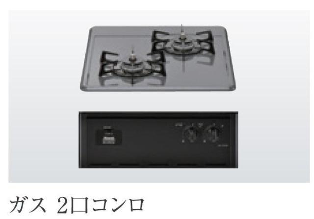 戸田市笹目３丁目新築アパートのキッチン|2口ガスコンロ（グリル無）（イメージ）