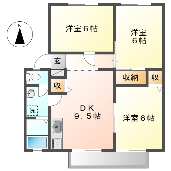 サンビレッジ新田Cの間取り