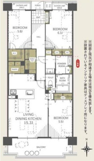 【間取り】 | プロムナード大宮春野Ｂ-４番館