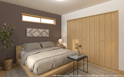 【完成予想図】 | 【主寝室　イメージパース】
※画像は設計図面を基に作成したイメージです。