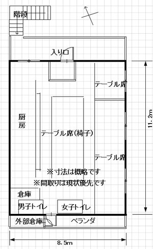 【間取り】 | 広白石1丁目貸店舗（建物全体）
