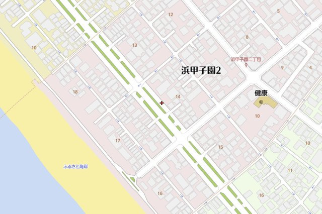 西宮市浜甲子園2丁目　新築戸建　1号棟の地図