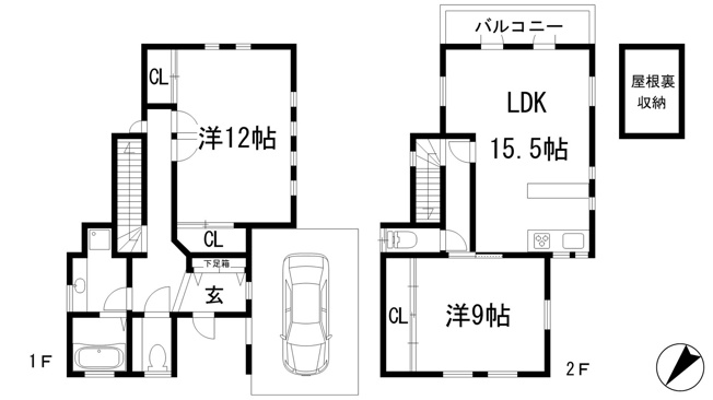 【間取り】 | 雲雀丘山手2丁目貸家