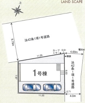 川越市神明町　新築分譲　西武新宿線『本川越駅』徒歩30分　【川越小学区】の区画図