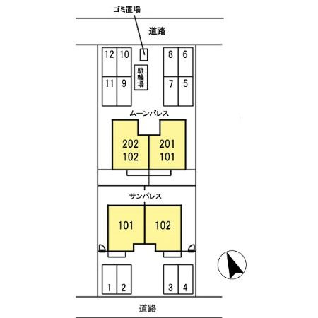 サンパレス・ムーンパレス　サンパレスの区画図