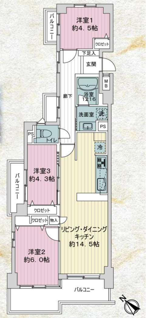 藤和上永谷ハイタウン【仲介手数料無料】の間取り