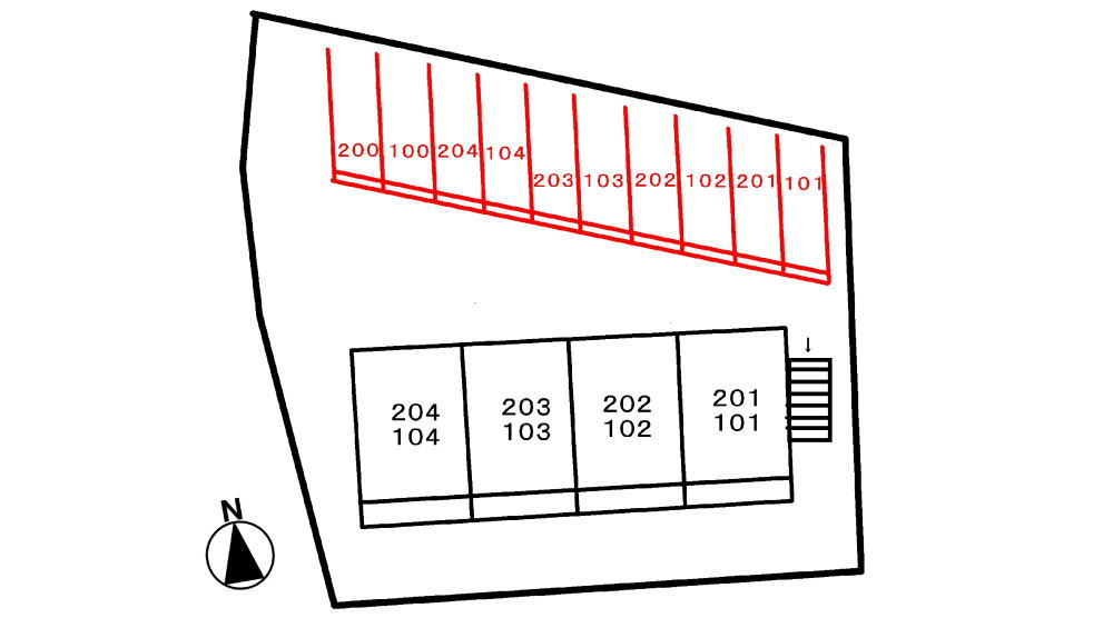 コーポいけのうえの区画図|駐車場