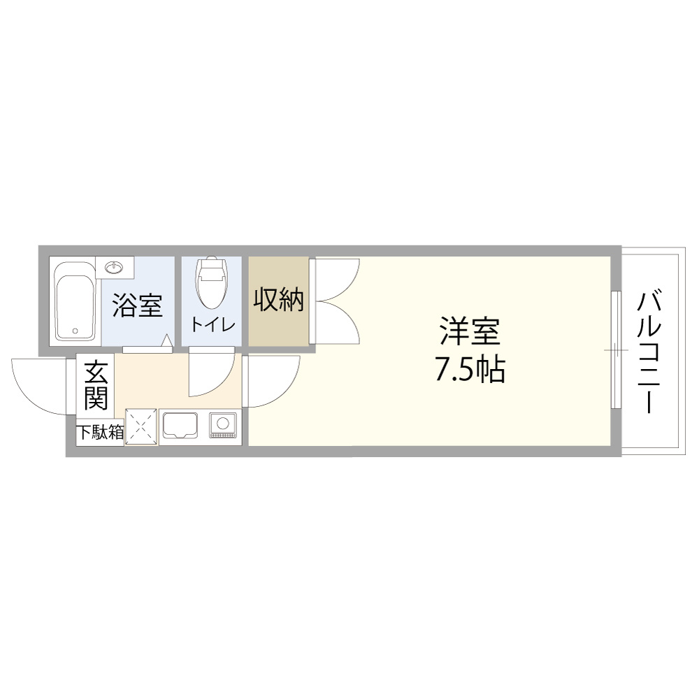摂津市正雀本町１丁目の賃貸マンションの間取り|反転タイプの場合があります。