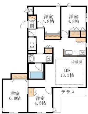 ライトガーツェおおたかの間取り