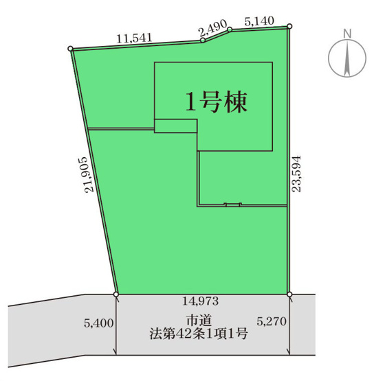 【区画図】 | リーブルガーデン.S前橋市富士見町第9原之郷ー① | 敷地面積115坪！ゆったり南面お庭広がる1棟！