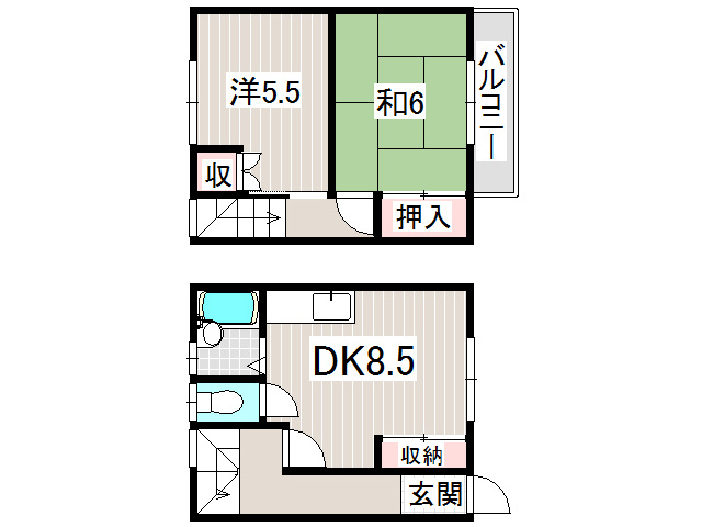 メゾネット可美の間取り