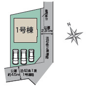 2路線利用可能の区画図|カースペース3台分