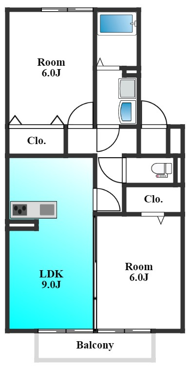 伊勢崎市宮子町のアパートの間取り