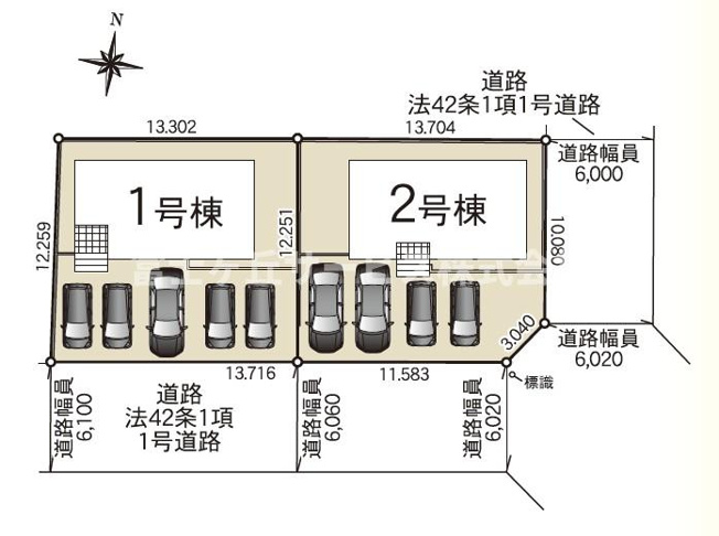 【間取り】 | 袋井市月見町 新築一戸建て 2号棟 | 2号棟の区画図です