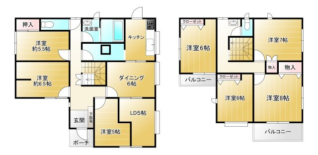 OC物件 千葉県木更津市八幡台の間取り|家事導線、◎な設計