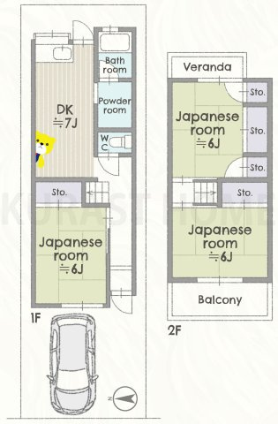 京都市南区久世築山町　中古戸建の間取り