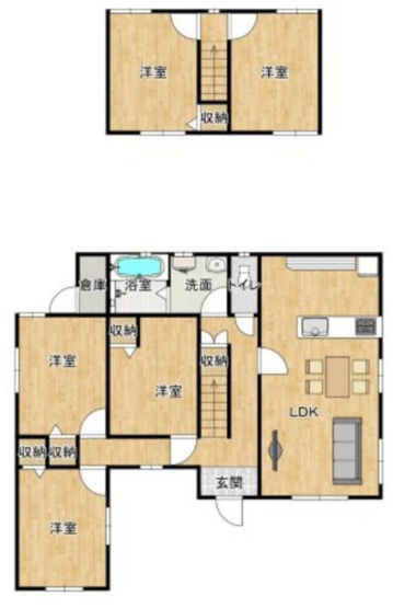 【間取り】 | 仲介手数料無料！須恵小学校に通えるリフォーム済み中古住宅　山陽小野田市大字小野田 | お客様のご意見を凝縮した使いやすい間取り