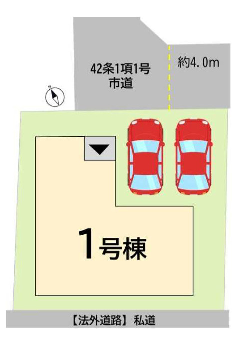 Bloom₋ブルーム　小倉南区津田新町1丁目4期　の前面道路含む現地写真|前面道路含む現地写真です　前面道路幅員:4メートル