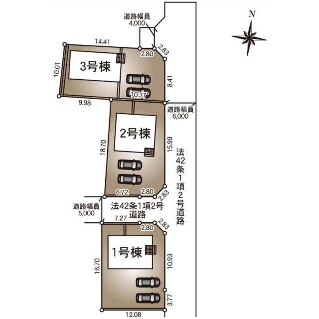 クレイドルガーデン小山市横倉第4　新築一戸建ての区画図