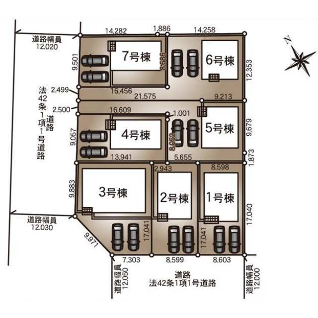 クレイドルガーデン小山市東間々田第7　新築一戸建ての区画図