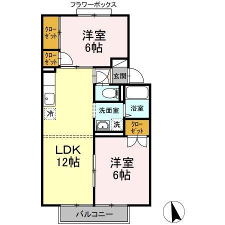 【間取り】 | セジュールＭ　Ｂ棟